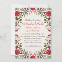 Floral Elegant Botanical Folkloric Spanish Wedding Invitation