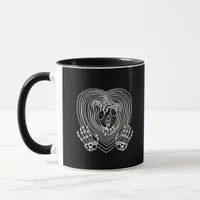 Crying Heart In White Skeleton Hands Hearts Modern Mug