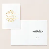 Elegant thank you foil card