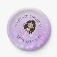 Personalized Purple Mermaid Birthday Cake Plates