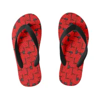 Ladybugs hustle - fun ladybugs pattern  kid's flip flops