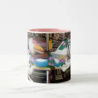 Vintage Carousel Horse galloping Two-Tone Coffee Mug