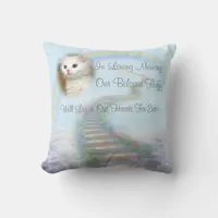 Personalized Cat Memorial Stairway to Heaven Throw Pillow