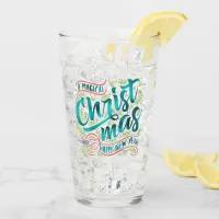 Magical Christmas Typography Teal ID441 Glass