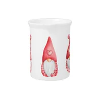 Cute Love Gnomes Valentines Holiday    Beverage Pitcher