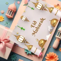 Gold Minimalist Eid Mubarak Card