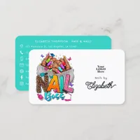 Vibrant African American Nail Boss Branding Business Card