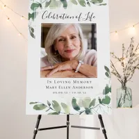 Eucalyptus Celebration of Life Photo Welcome Sign