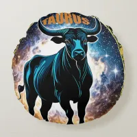 Taurus astrology sign round pillow