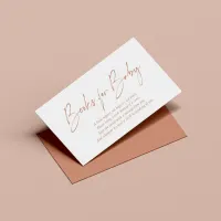 Boho Terracotta Modern Handwritten Books for Baby Enclosure Card