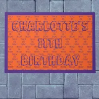 Trick Or Treat Halloween Birthday Orange Purple Doormat