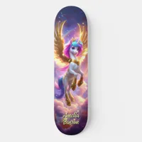 Cute Unicorn Fantasy Land Cool Children Art Skateboard