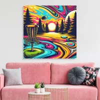 Cool Disc Golf Course at Sunset Canvas Print