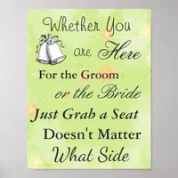 Seating Poster for Wedding, Floral Green Theme