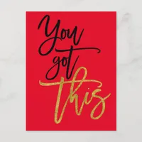 You Got This Motivational Quote Red Postcard