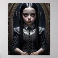 Gothic Girl Haunted Halloween  Poster