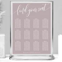 Dusty Lavender Simple Wedding Seating Chart