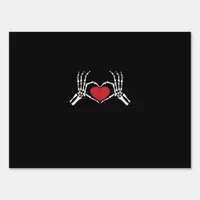 Kids Skeleton Hand Heart Valentines Day Cool Class Sign