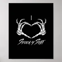 Spooky Classic - Skeleton Hands Heart Poster