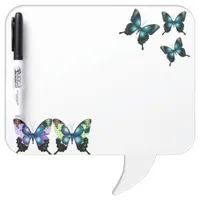 Aqua, Pink, and Yellow -  Elegant Butterflies Dry Erase Board