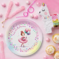 Pretty Pink Ballerina Girl's Birthday Party Paper Plates