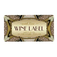 Gold Wedding Art Deco Glam Wine Labels