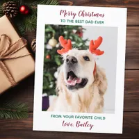Personalized Merry Christmas Dog Dad Pet Photo Hol Holiday Card