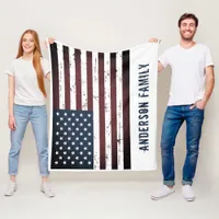 Personalized Patriotic USA American Flag Fleece Blanket
