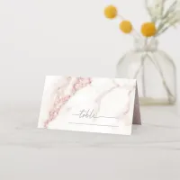 Modern Marble Glitter Table Place Rose Gold ID816 Place Card