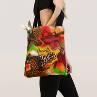 Personalized Autumn Colors Abstract Pour Painting  Tote Bag