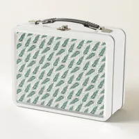 Beautiful Botanical Green Pattern Metal Lunchbox