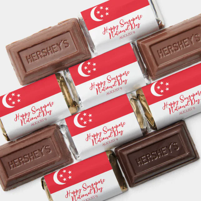 Happy Singapore National Day Singapore Flag Hershey's Miniatures