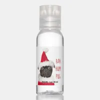 Cute Black Pug in Santa Hat Christmas Hand Sanitizer