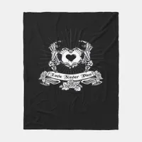 Skeleton Hand Minimal Linework Fleece Blanket