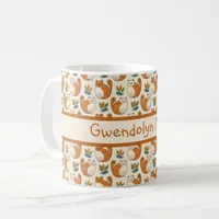 Orange and White Cats Naive Art Style Color Block Coffee Mug