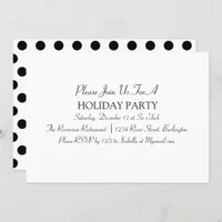 Black and White Minimalist Holiday Party Invitation