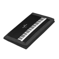 Monogrammed Piano Keyboard Music Black White Keys Trifold Wallet