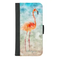 Tropical Watercolor Flamingo Beach iPhone 8/7 Plus Wallet Case