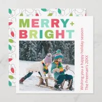 Merry + Bright One Photo Christmas Card