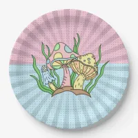 Portobello Mushroom Cute Pastel   Paper Plates