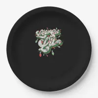 Let's Get Lit - Funny Drinking Christmas Light Gra Paper Plates