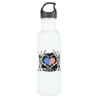 America Skeleton Hands Graphic Impression Stainless Steel Water Bottle