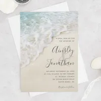 Modern Coastal Summer Beach Wedding Invitation