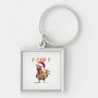 Merry Christmas F Caw F Retro Cool Design Keychain