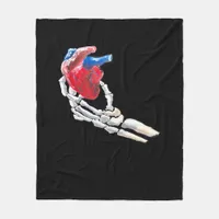 This Is My Heart - Skeleton Heart Hands Fleece Blanket