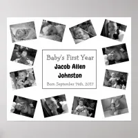 Baby's First Year Personalized Poster