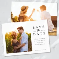 Chic Calligraphy Typography Photo Wedding Save The Date