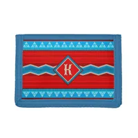 Southwest River Canyon Red Turquoise Personalized Trifold Wallet