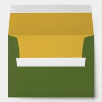 Green Finch Gold Insert Wedding Envelope