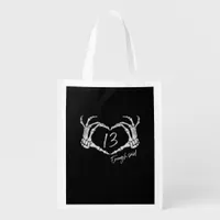 Skeleton Heart Hand Minimal Classic Design Grocery Bag